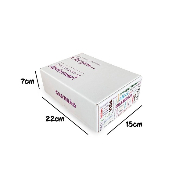 Caixa de papelão microondulado M08 (22x15x7) - Gratidão