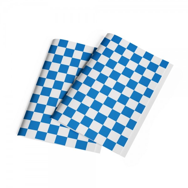Papel seda xadrez azul