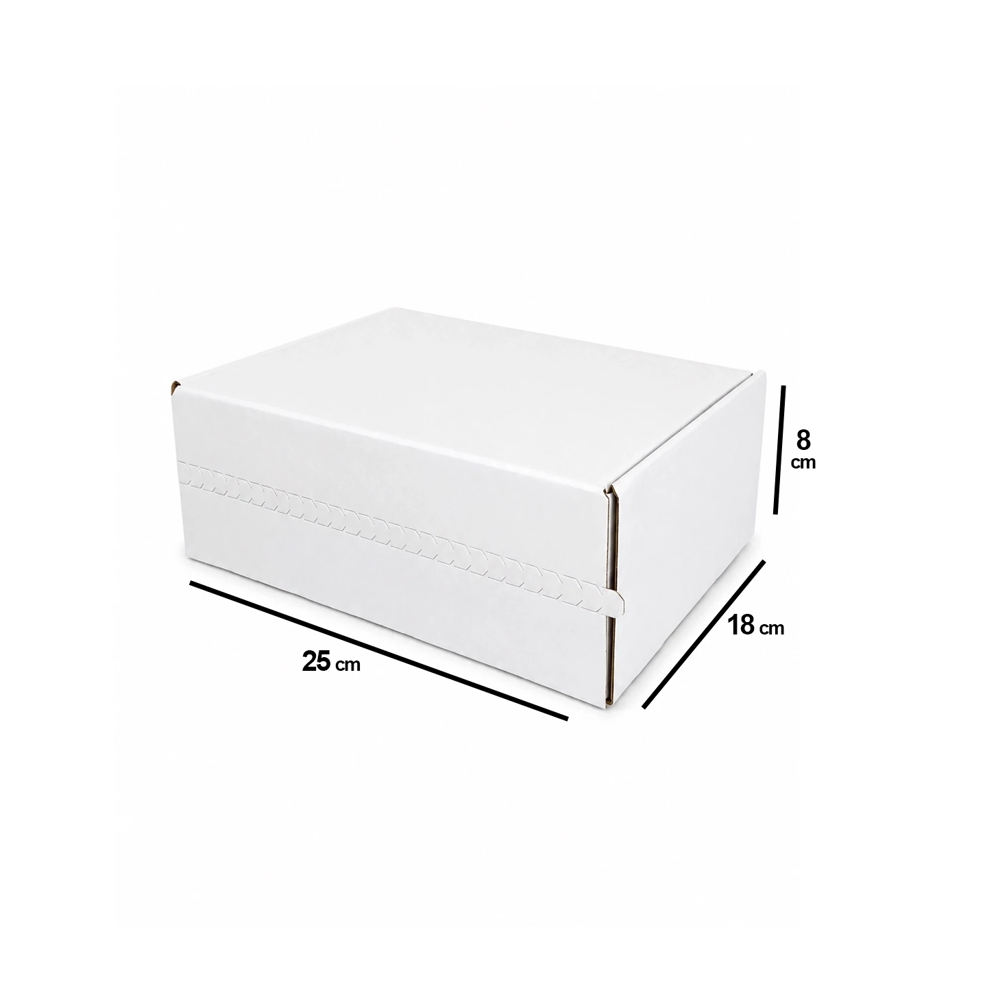 Caixa para E-commerce com Lacre de Abertura 25x18x8 cm | Sedex M10 | Papelão Microondulado Branco