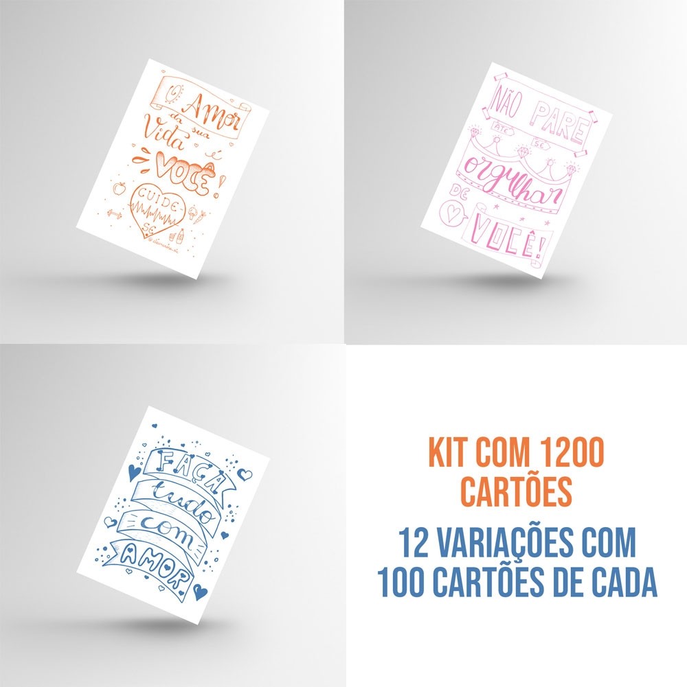 Kit de cartões para unboxing - 1200 cartões