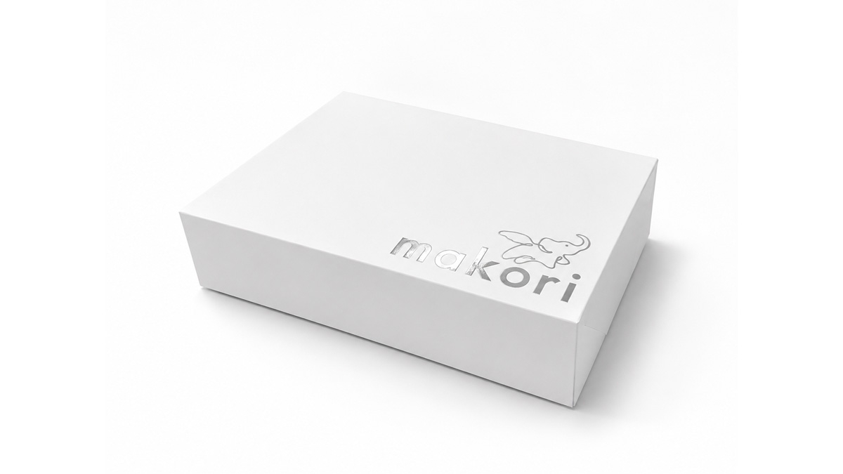 Caixa personalizada com hot stamping prata